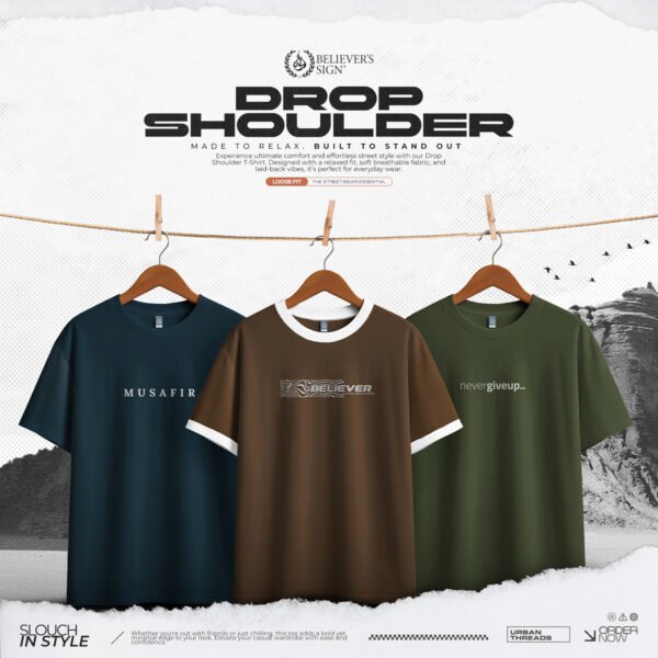 এক্সক্লুসিভ ড্রপ শোল্ডার টি-শার্ট কম্বো